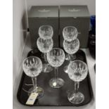 A set of seven Waterford Crystal 'Lismore' hock glasses