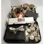 A selection of silver-plated wares.