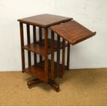 An early 20th Century oak revolving bookcase