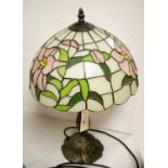 A Tiffany-style table lamp.