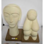 Contemporary bust and abstract figure