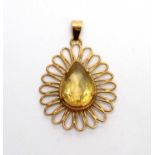 A citrine pendant,