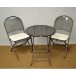 Kettler: a pair of folding metal patio chairs and a table