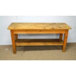 A vintage pine butcher's table.