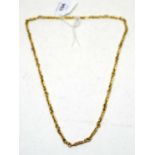 A 9ct yellow gold fancy link chain necklace,