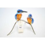 A Swarovski Crystal Paradise Bird Sculpture 'Kingfisher Couple'.
