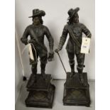 A pair of cast metal figures