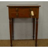 A Georgian mahogany and satinwood banded occasional/work table.