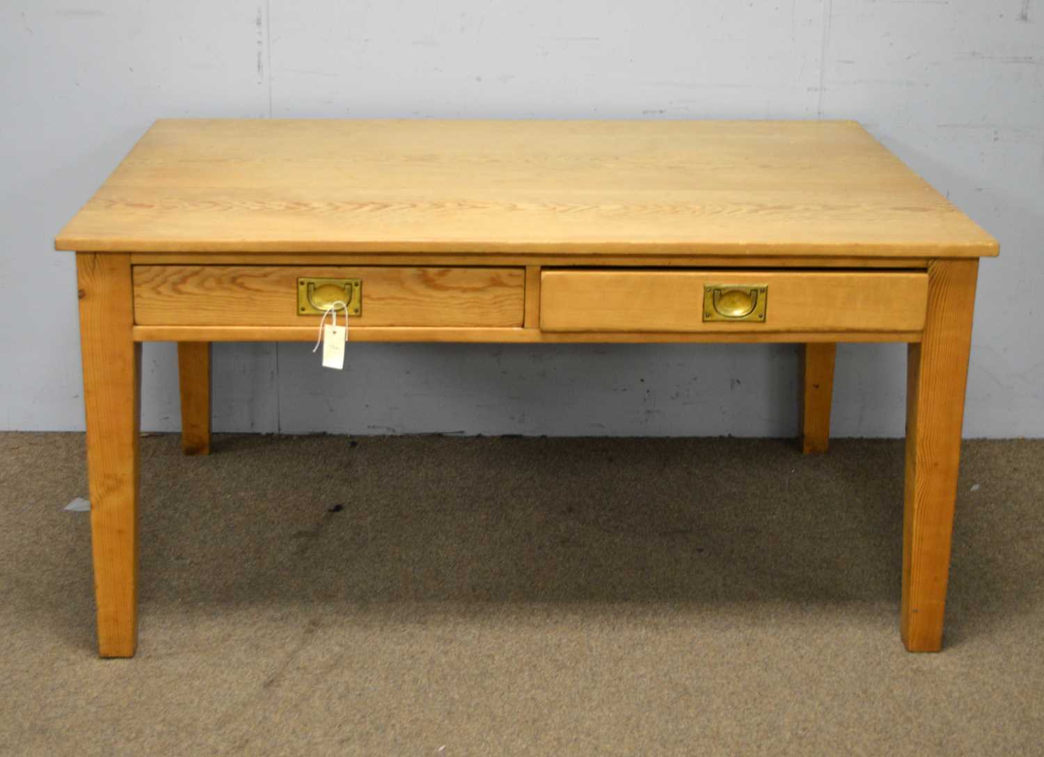 A vintage pine kitchen table.