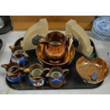 A selection of copper lustreware.