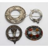 Four Scottish interest brooches