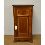 An Edwardian bedside cupboard, and a jardiniere stand.