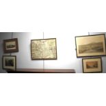A selection of maps, etchings and prints.