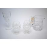 Various glass items etched with golf related inscriptions