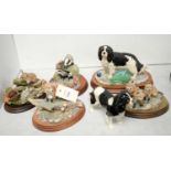 A selection of Border Fine Arts animal figure groups