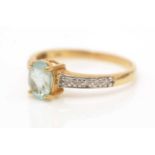 A tourmaline and diamond ring,