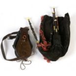 Cased set of Northumbrian small pipes.