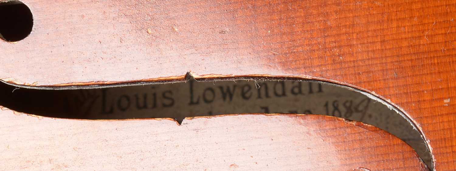 Louis Lowendall Violin, bow and case. - Bild 9 aus 15