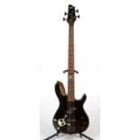 A Squier MB-4 Skull and Crossbones Bass Guitar,