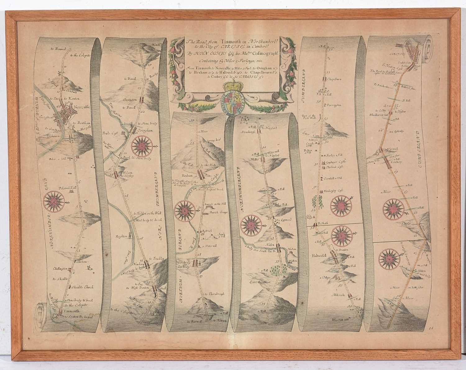 John Ogilby and Robert Morden - hand tinted maps - Bild 2 aus 6