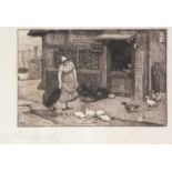 After Robert Walker Macbeth - Mealtime for Ducks | etching