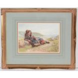 19th Century British School - The Little Haygatherer and Faithful Companion | watercolour