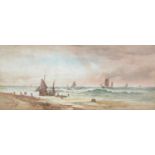 19th Century British School - Tynemouth Beach | watercolour