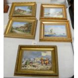 Richard Rhead Simm: a set of four rural oil paintings.