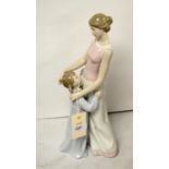 A Lladro figure group of a mother and child.