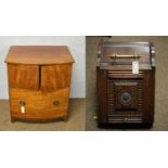 A Georgian mahogany commode cabinet; and a Victorian coal box.