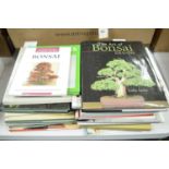 A collection of books relating to bonsai trees and the art of bonsai.