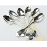 A set of six silver teaspoons, by Thomas Watson, Newcastle