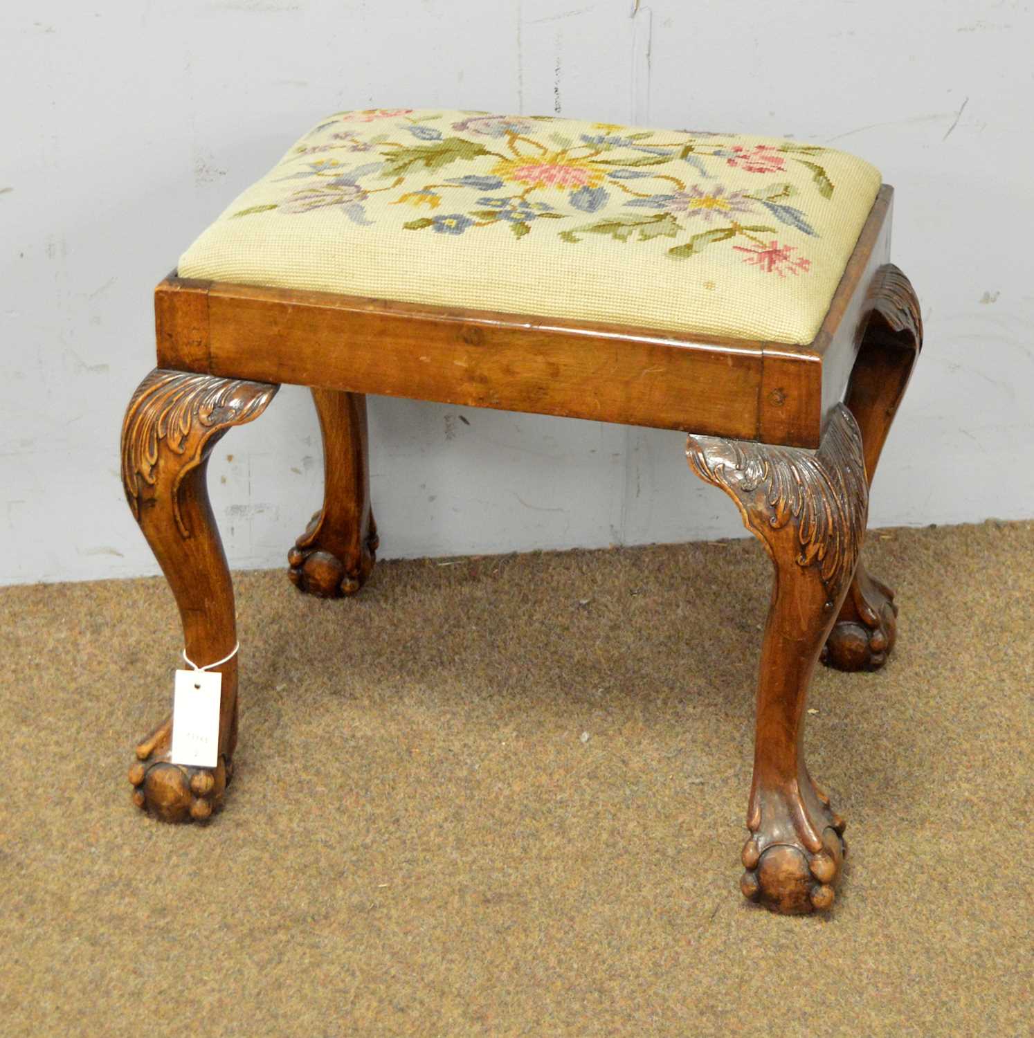 A Georgian style walnut stool