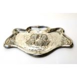 An Edwardian silver shaped tray, by Charles Cooke,