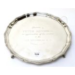 A silver salver, by Barker Brothers Silver Ltd,