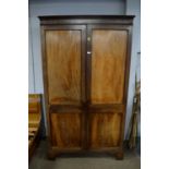 Victorian mahogany two door wardrobe