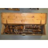 A collection of vintage woodworking tools.