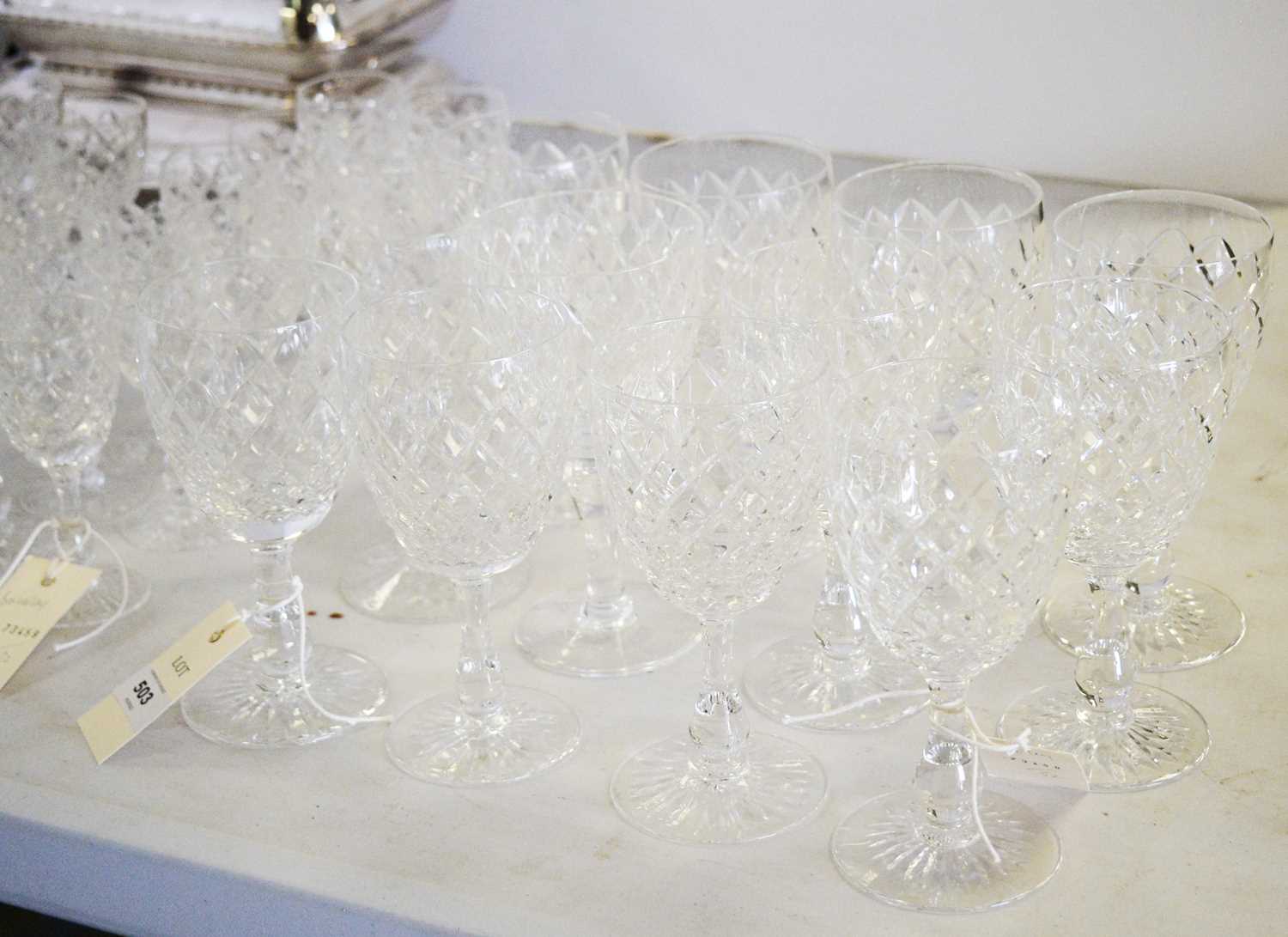 A suite of Royal Brierley crystal glasses; and two entree dishes and covers. - Image 2 of 3