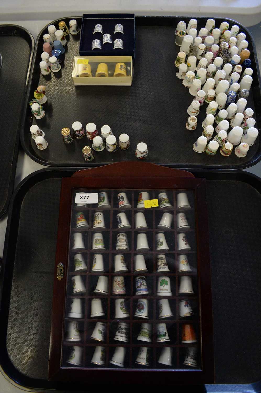 A selection of ceramic and other thimbles