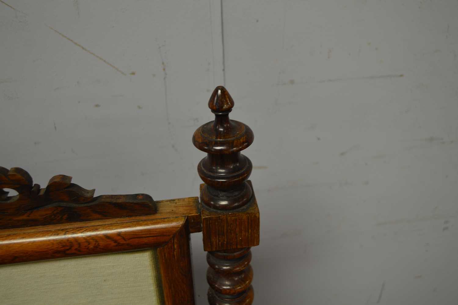 A pair of Edwardian hall chairs, another chair and a Victorian rosewood firescreen. - Image 9 of 9