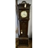 An oak cased grandmother clock.