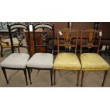 A pair of Edwardian inlaid rosewood hall chairs