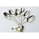 A set of six silver teaspoons, by Hester Bateman,
