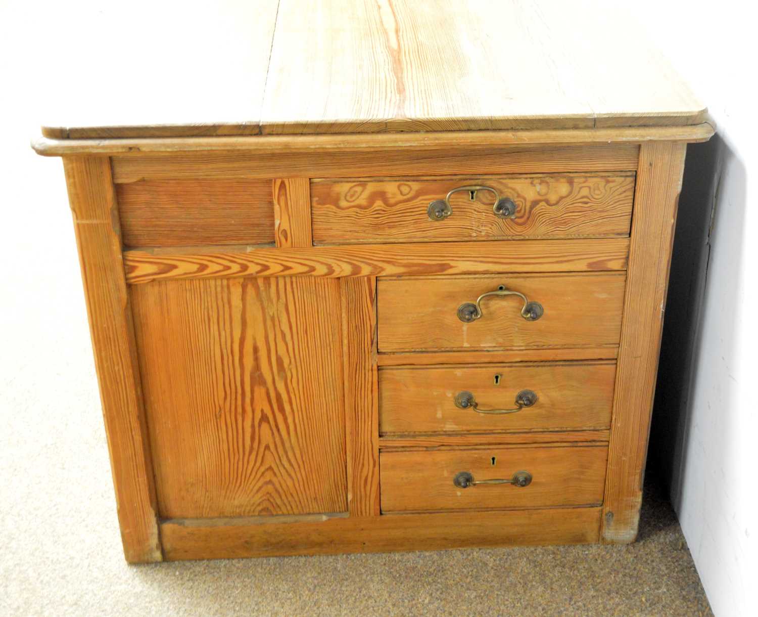 A Victorian stripped pine desk - Image 4 of 7