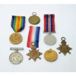 A selection of WWI general service medals.