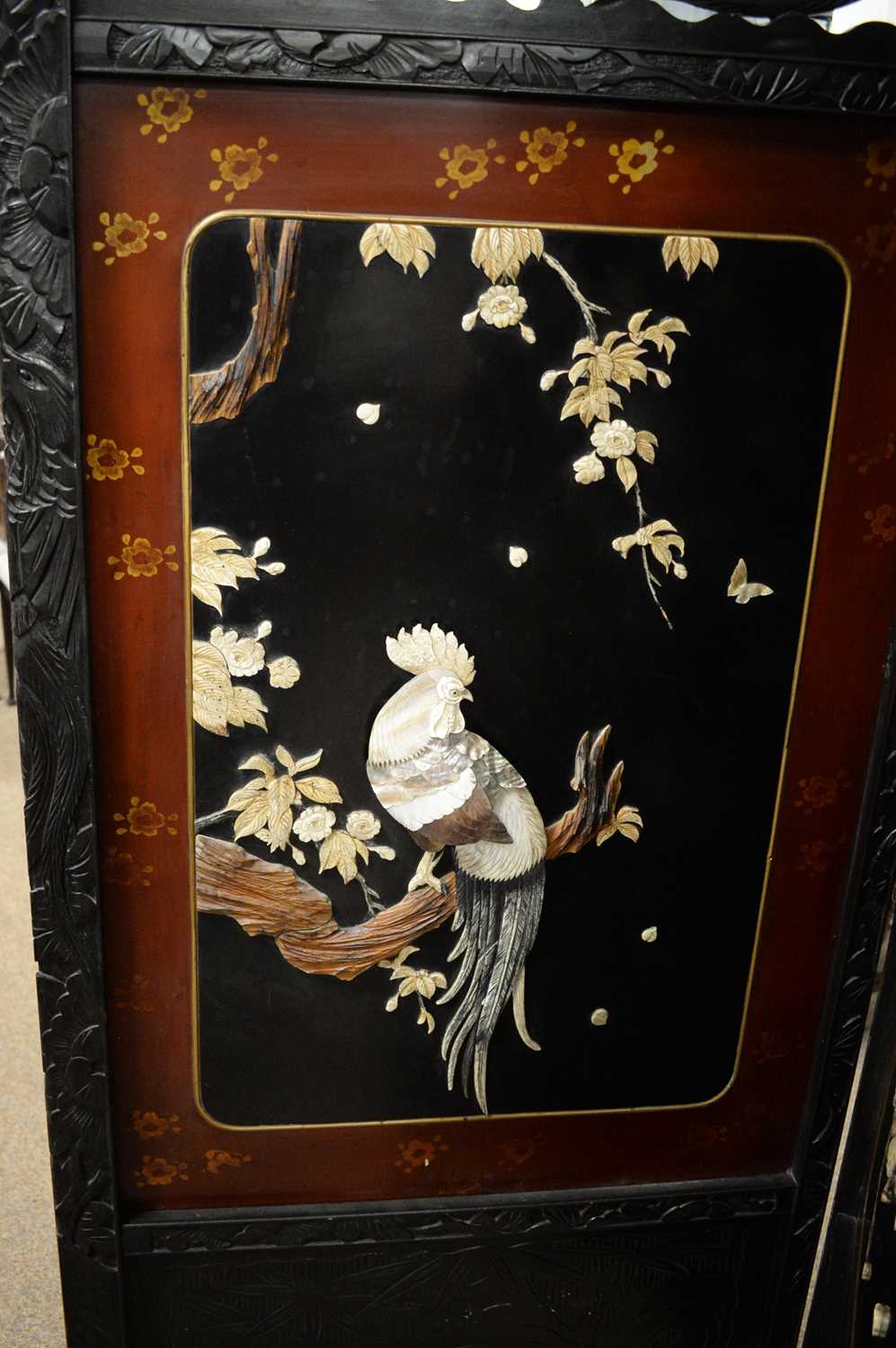 A Japanese shibayama screen - Image 2 of 4