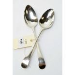 A pair of silver tablespoons, by Peter & Ann Bateman,