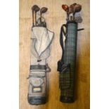 A selection of vintage golf clubs