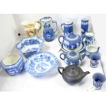 A selection of blue and wear Jasperware ceramics