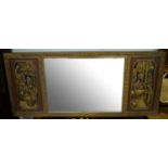 A Japanese painted and gilt wood wall mirror.